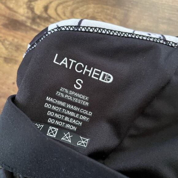 Latched Nursing Sports Bra Sz Small Black White Marble Print Wire Free Wireless - Picture 14 of 15